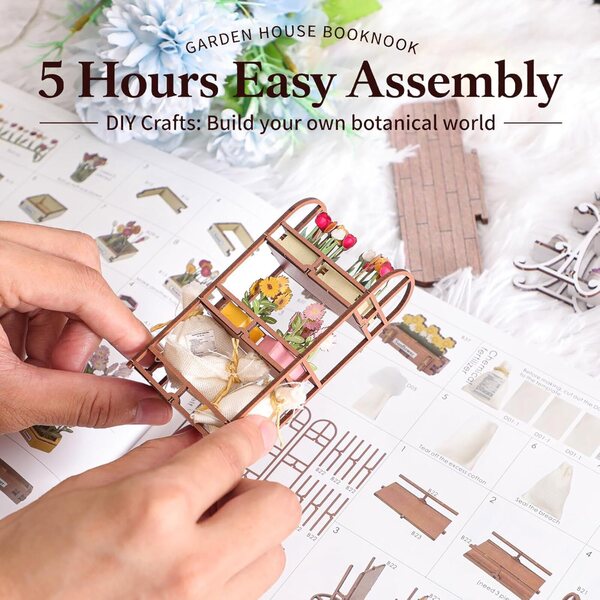 Kit casa di bambola miniatura con luce LED, hobby creativo e decorazione raffinata