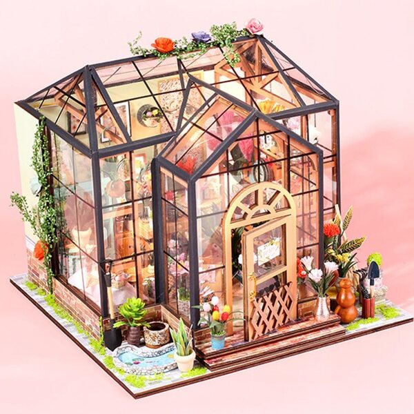 DIY Puppenhaus-Bausatz aus Holz für Erwachsene mit LED-Lichtern, einzigartiges Geschenk