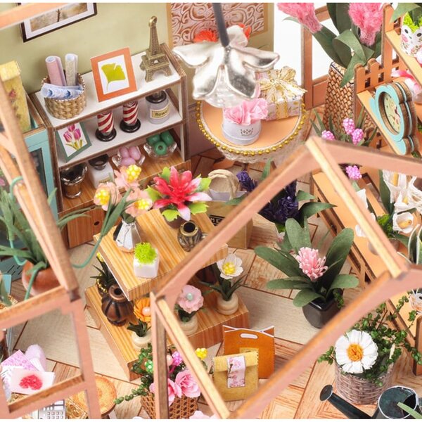 DIY Puppenhaus-Bausatz aus Holz für Erwachsene mit LED-Lichtern, einzigartiges Geschenk