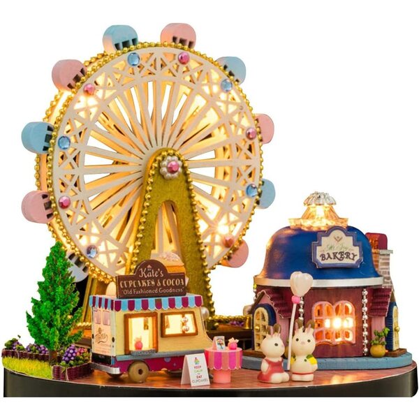 DIY-Puppenhaus aus Holz mit LED und Möbeln, komplettes Set für Kinder und Erwachsene