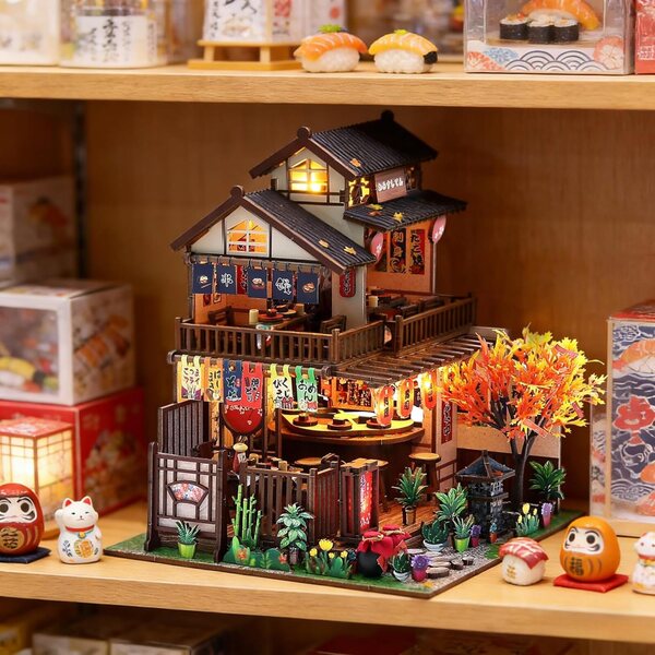 Spilay Wawei Kit Casa Miniatura Giapponese DIY con Luce LED e Musica