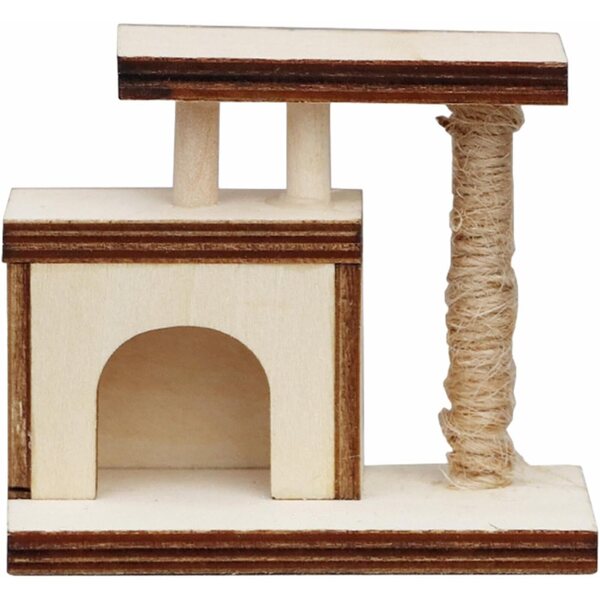 Oshhni Miniatur-Poteau d'Escalade-Modell für Katze aus Holz 1:12, realistische Details