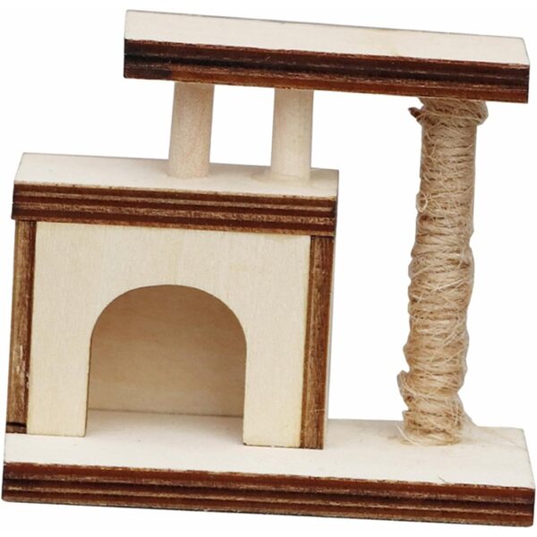 Oshhni Miniatur-Poteau d'Escalade-Modell für Katze aus Holz 1:12, realistische Details