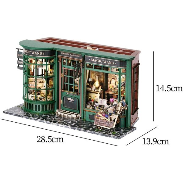 Perfeclan Puppenhaus aus Holz mit LED-Miniaturbausatz, DIY 3D-Puzzle