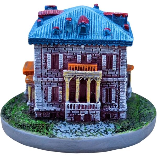 Mini Casa in Resina 5,5x5,5x4 cm Decorazione Mini Villa Giardino Moderna