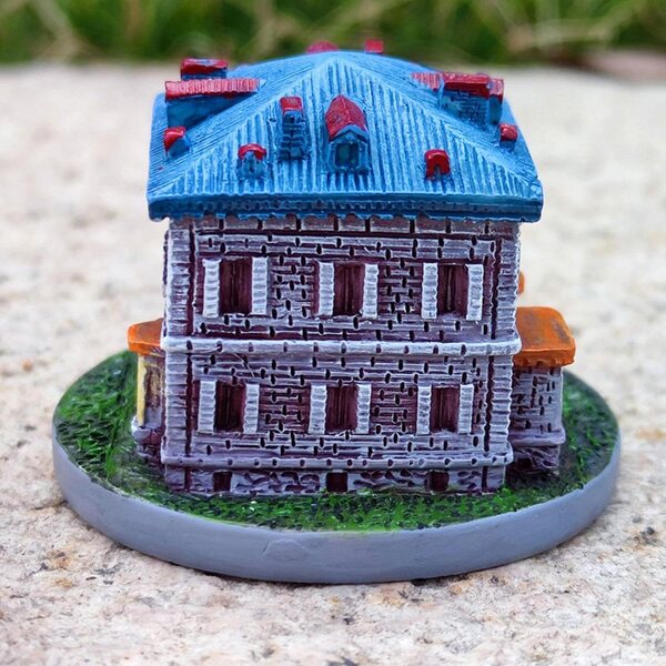 Mini Casa in Resina 5,5x5,5x4 cm Decorazione Mini Villa Giardino Moderna