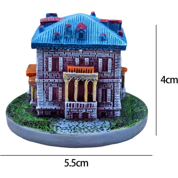 Mini Casa in Resina 5,5x5,5x4 cm Decorazione Mini Villa Giardino Moderna