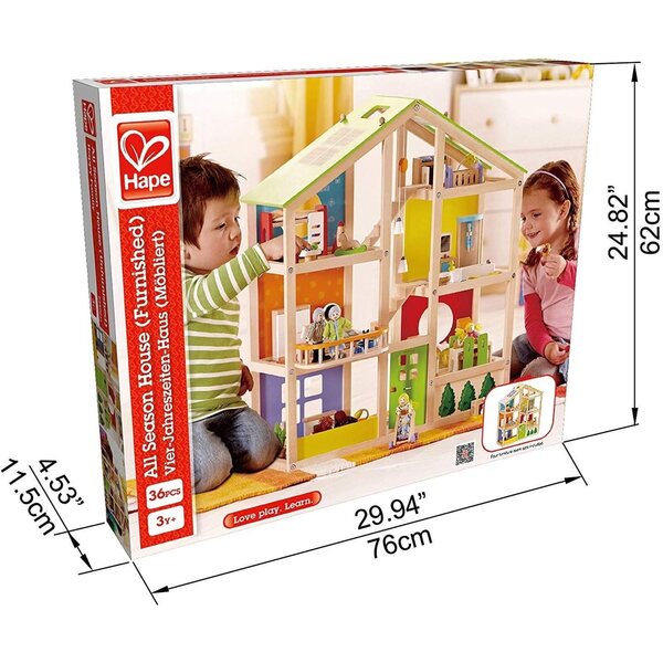 Casa delle Bambole Hape in Legno Mezzionata e Arredata per Bambini 2+ Anni