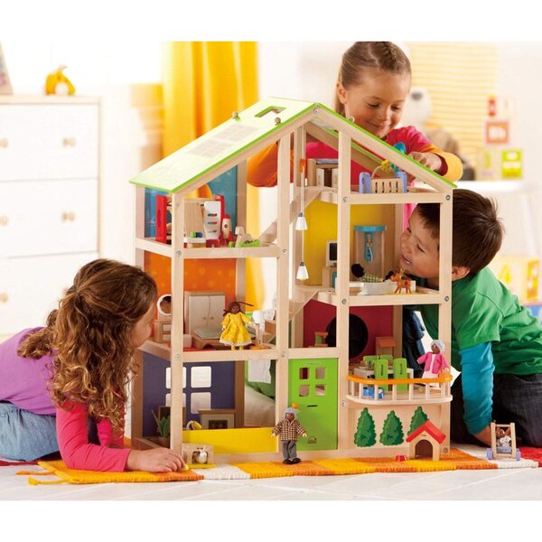 Casa delle Bambole Hape in Legno Mezzionata e Arredata per Bambini 2+ Anni