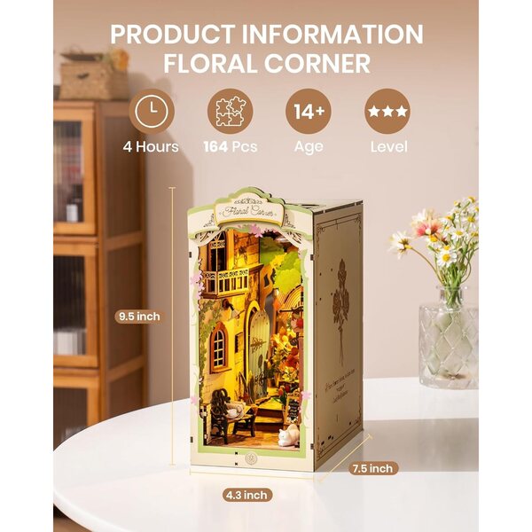 Rowood Kit Miniatura Casa delle Bambole 3D in Legno con Custodia Antipolvere