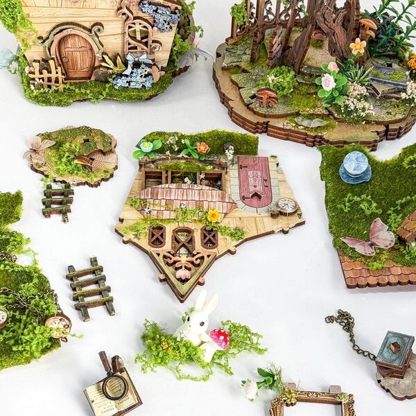 3D-Feenhaus-Bausatz aus Holz mit LED – Modell Rowan STRUCWOOD