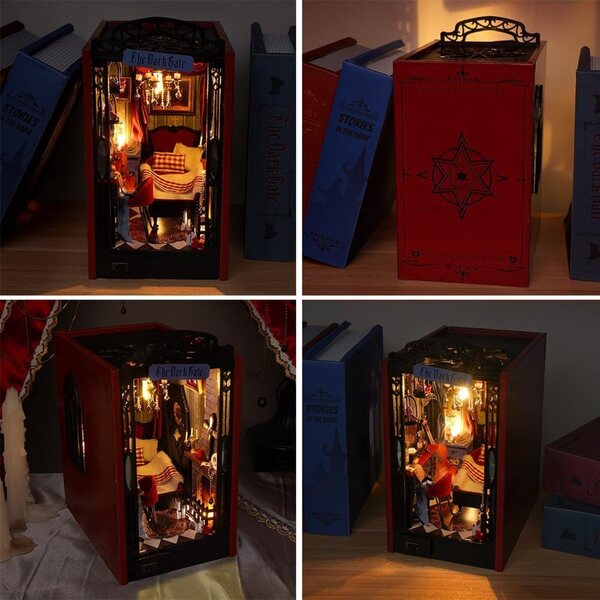 DIY-Puppenhaus-Bausatz mit LEDs – Holzeinsätze und realistische Vampirdetails