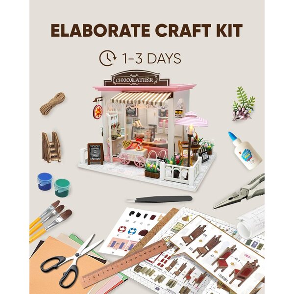 DIY-Miniaturhaus-Bausatz für Anfänger mit anpassbarem Flybean-Zubehör