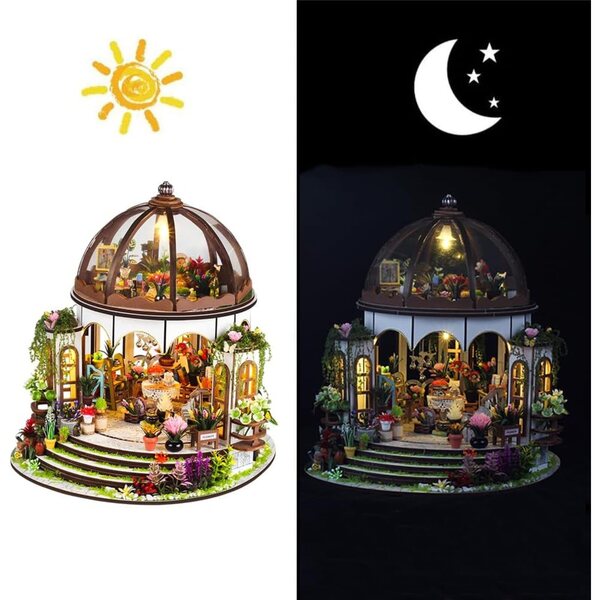 Handgefertigter Miniatur-Puppenhaus-Bausatz aus Holz im Maßstab 1:24 – kreatives DIY-Geschenk