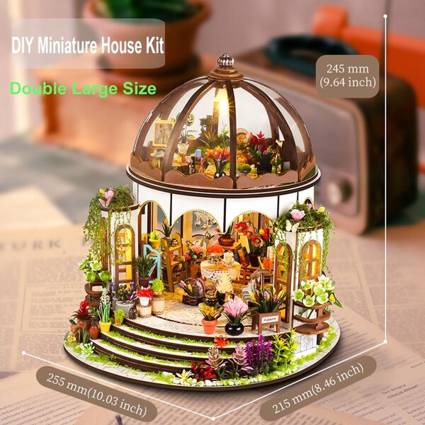 Handgefertigter Miniatur-Puppenhaus-Bausatz aus Holz im Maßstab 1:24 – kreatives DIY-Geschenk