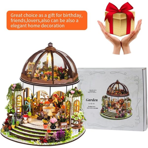 Handgefertigter Miniatur-Puppenhaus-Bausatz aus Holz im Maßstab 1:24 – kreatives DIY-Geschenk