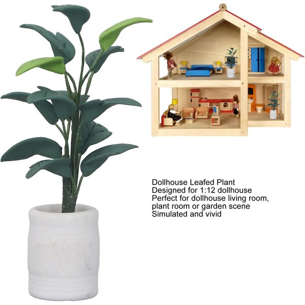 Miniatura Dollhouse 1:12 Bonsai Verde in Ceramica e Argilla, Accessorio Decorativo
