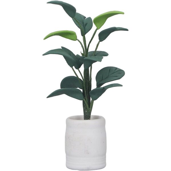 Miniatura Dollhouse 1:12 Bonsai Verde in Ceramica e Argilla, Accessorio Decorativo