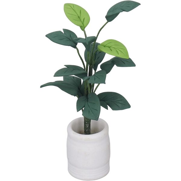Miniatura Dollhouse 1:12 Bonsai Verde in Ceramica e Argilla, Accessorio Decorativo