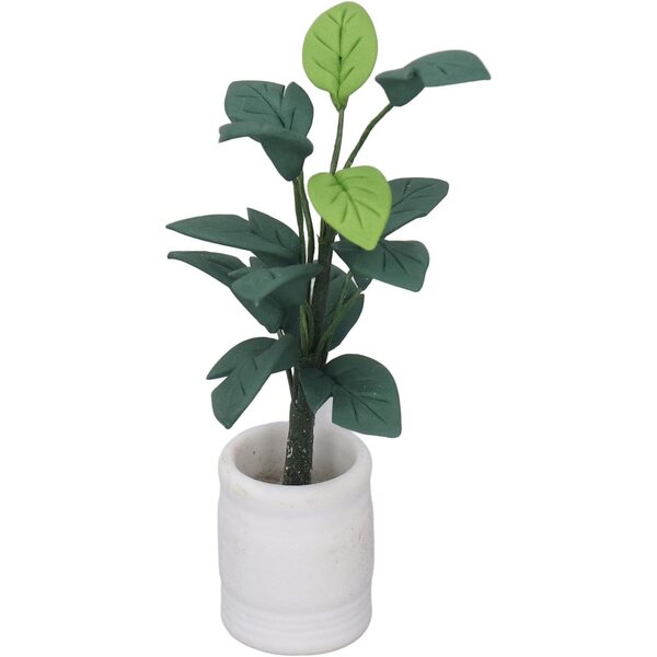 Miniatura Dollhouse 1:12 Bonsai Verde in Ceramica e Argilla, Accessorio Decorativo