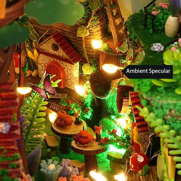 3D-Miniatur-Holzhaus-Bausatz mit LED und DIY-Montage – Creative Jungle Cabana