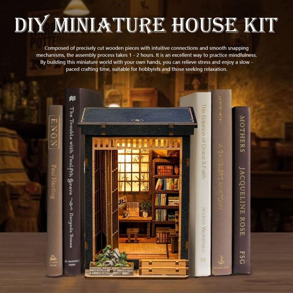 Kit casa di Natale in miniatura con LED, fai da te per adulti, decorazioni festive in legno
