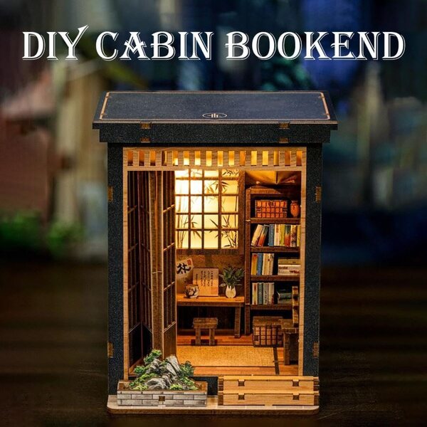 Kit casa di Natale in miniatura con LED, fai da te per adulti, decorazioni festive in legno