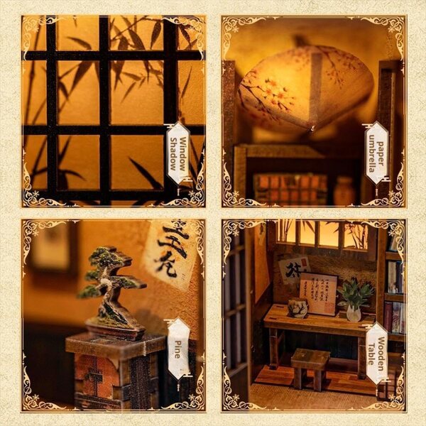 Kit casa di Natale in miniatura con LED, fai da te per adulti, decorazioni festive in legno