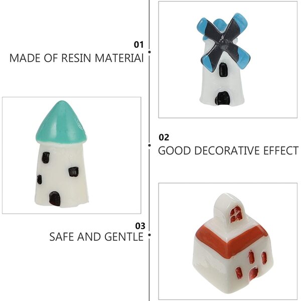 Cabilock Mini Case da Giardino in Resina - 12 Pezzi Ornamenti Miniature Micro Paesaggio