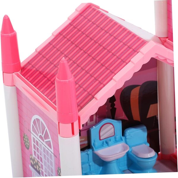 VICASKY Casa delle Bambole DIY con Luci Kit Creativo per Bambine 52x41x35 cm