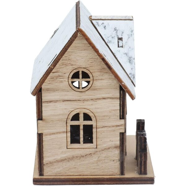 Puppenhaus aus Holz mit weihnachtlichen LEDs, Bausatz, Kreativspiel für Kinder