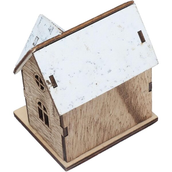 Puppenhaus aus Holz mit weihnachtlichen LEDs, Bausatz, Kreativspiel für Kinder