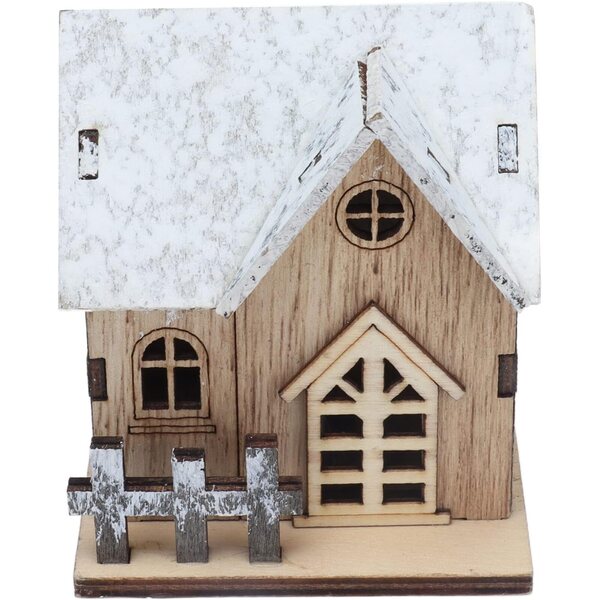 Puppenhaus aus Holz mit weihnachtlichen LEDs, Bausatz, Kreativspiel für Kinder