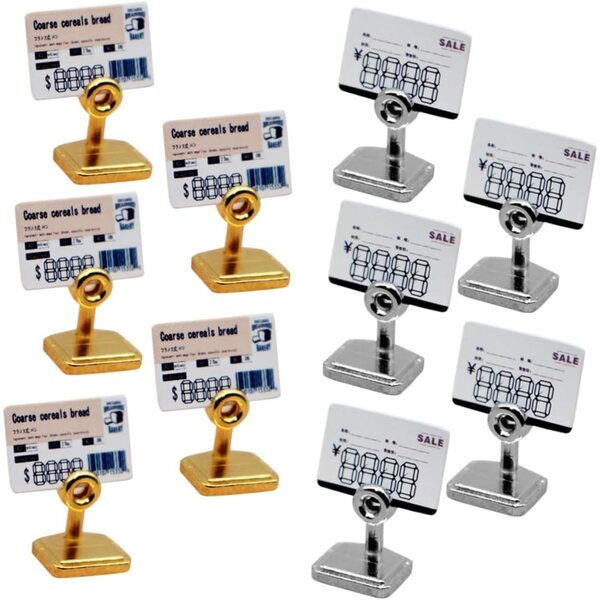 Set dekorative Mini-Etiketten aus Legierung für Puppenhäuser, Mikrolandschaften