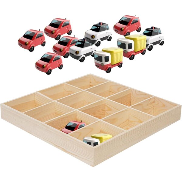 Wandschrank aus Holz für Sammlermodellautos, 12 Fächer