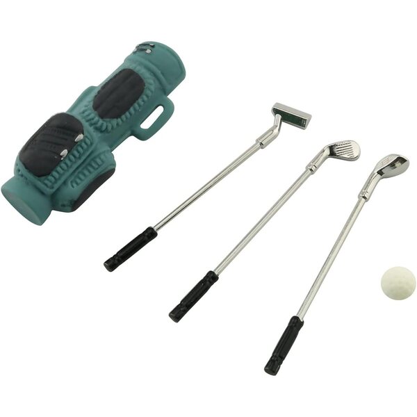 TAODAN Mini set golf 1:12 kit decorativo sportivo in resina blu