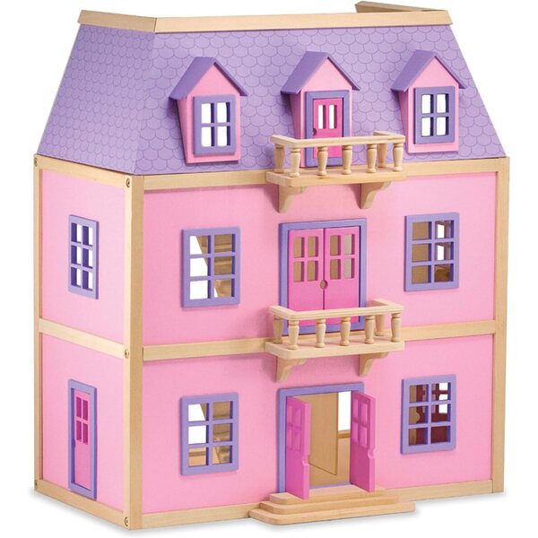 Casa delle Bambole in Legno Melissa & Doug a 3 Piani con 19 Mobili da Gioco