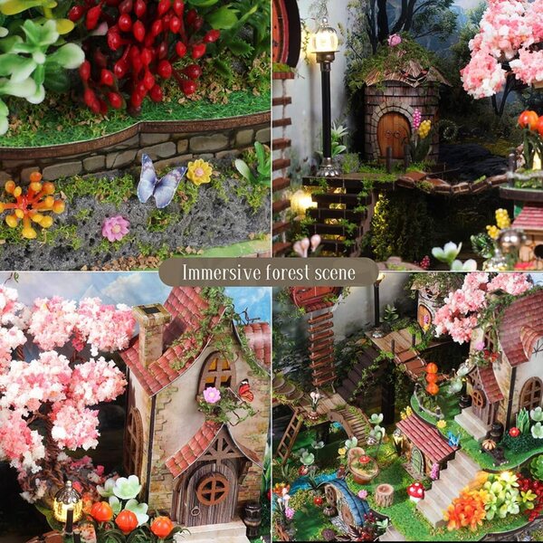 DIY-Puppenhaus-Bausatz mit Musik und LED, dekoratives 3D-Puzzle aus Holz