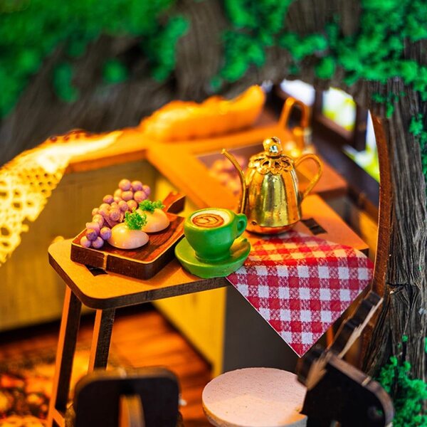 Kit casa bambola miniatura in legno da montare - progetto creativo multi-livello