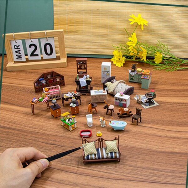 Kit casa bambola miniatura in legno da montare - progetto creativo multi-livello