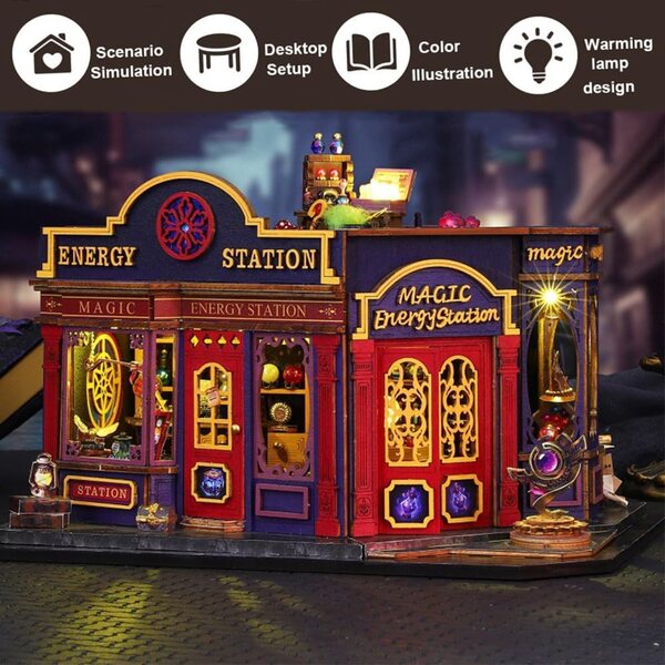 Kit Casa di Bambole Miniatura DIY con Mobili e Luci LED - Progetto Creativo in Legno