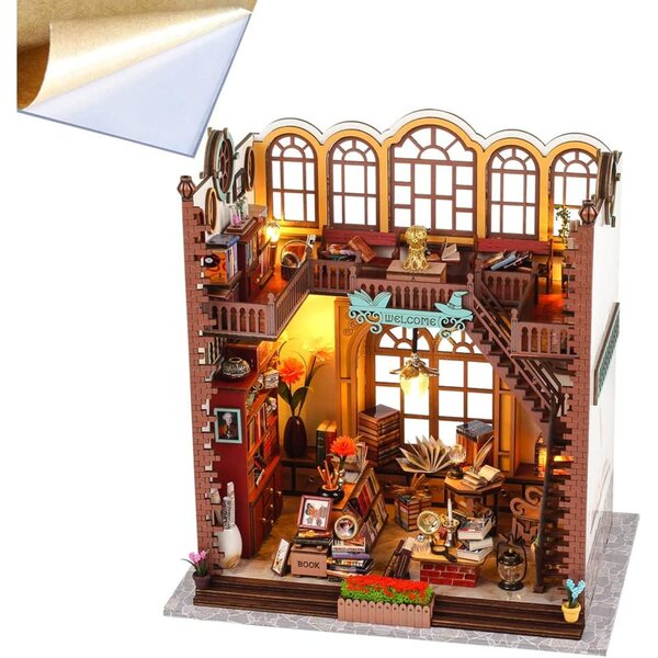 3D-Miniaturhaus-Bausatz mit LEDs im Maßstab 1:24 – kreative Geschenkidee für Erwachsene und Kinder