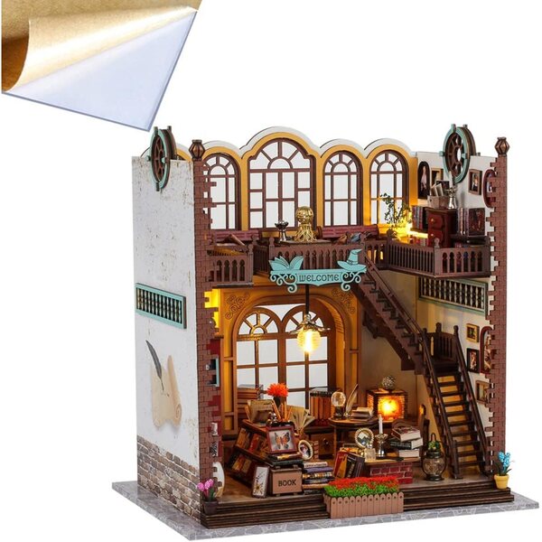 3D-Miniaturhaus-Bausatz mit LEDs im Maßstab 1:24 – kreative Geschenkidee für Erwachsene und Kinder