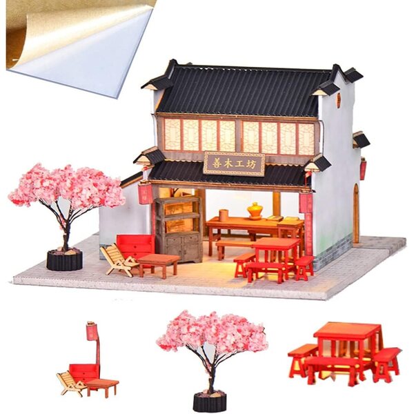 DIY Miniatur-Puppenhaus-Bausatz aus Holz mit LED und Möbeln, kreatives Valentinstagsgeschenk