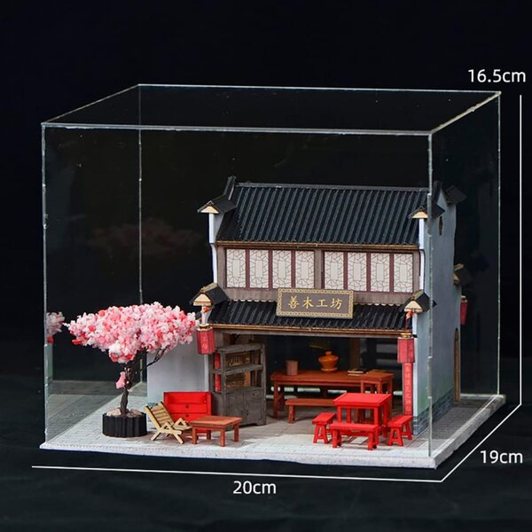 DIY Miniatur-Puppenhaus-Bausatz aus Holz mit LED und Möbeln, kreatives Valentinstagsgeschenk
