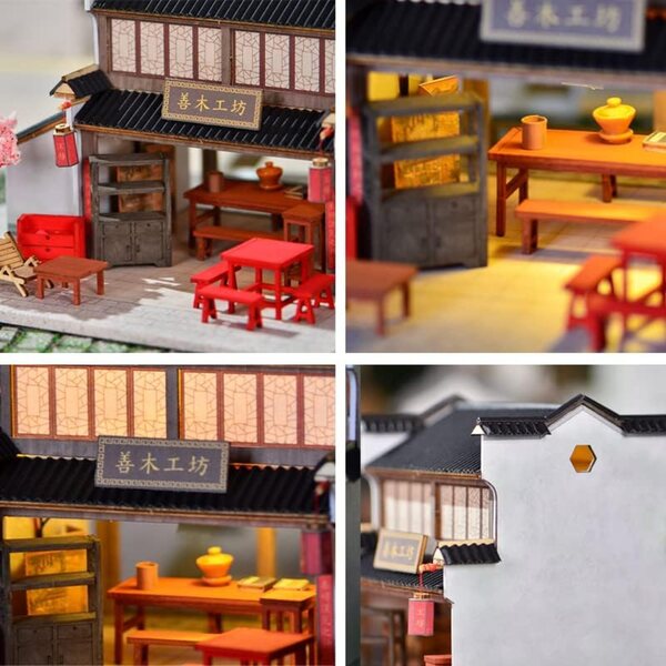 DIY Miniatur-Puppenhaus-Bausatz aus Holz mit LED und Möbeln, kreatives Valentinstagsgeschenk
