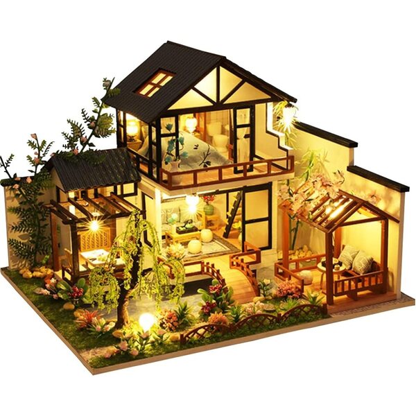 3D-Puppenhaus im chinesischen Stil mit LED und Musikwerk, Bausatz