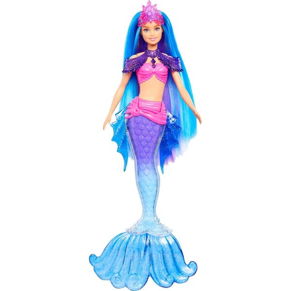 Barbie Mermaid Power Malibu mit Meerjungfrau, Nagoires und austauschbarem Zubehör