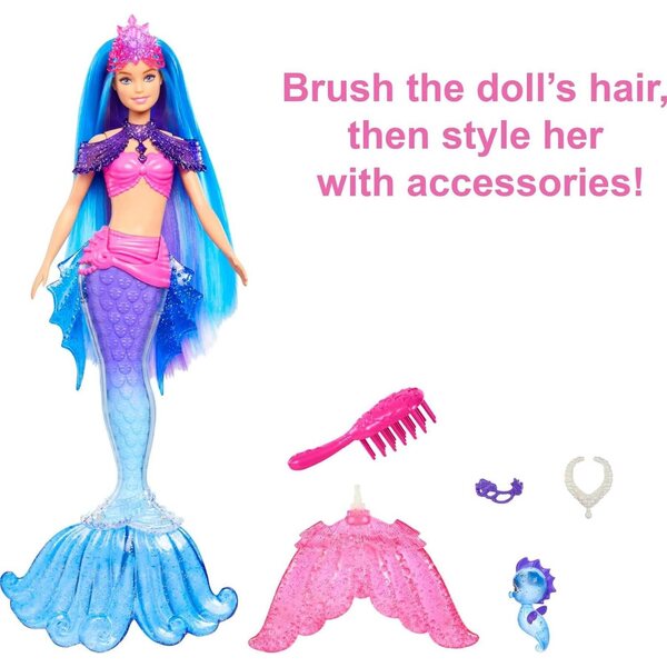 Barbie Mermaid Power Malibu mit Meerjungfrau, Nagoires und austauschbarem Zubehör