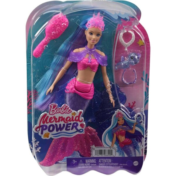 Barbie Mermaid Power Malibu mit Meerjungfrau, Nagoires und austauschbarem Zubehör